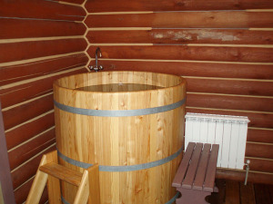 Деревянная купель для бани